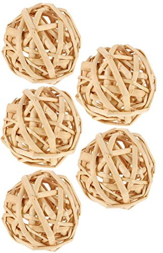 Milisten 5st Sepak-Takraw-Dekoration Rattankugeln Weben Natürliche Dekoration Vasenfüller Holzkugeln Kranz Rattan Kugeln DIY-Rattan Rattankugeln Dekorativ Spielzeug Weide Krippe Berühmtheit