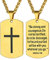 Supcare Hundemarke mit Gravur Herren Dog tag Halskette Kruzifix Kette Militär Kette Anhänger Edelstahl Goldkette Erkennungsmarke Religious Cross Necklace Catholic Modeschmuck für Weihnacht