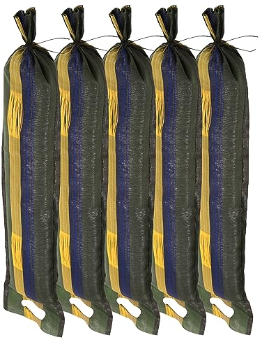 Miko® 5 STK. Sandsäcke - Sandsack Hochwasserschutz – Silosandsäcke ungefüllt – Silosäcke Wassersperre Hochwasser (25 x 100 cm) NEU mit Zugband und Zwei Tragelaschen