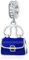 Blaue Emaille Hand tasche Anhänger Charms passen Pandora Reise Armband, 925 Sterling Silber Frauen Einkaufstasche Handbag Perlen, Geschenk für Oma/Schwester/erster Muttertag/Mama/Tochter