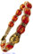 Samsara Bracciale Tibetano Buddista - shamballa con pietra agata rossa e Mantra oro - Filo in cotone cerato sabbia