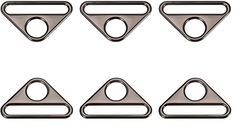 sourcing map 6 Stück D Ringe Metall Dreieck Schnalle Versteller 1,97 D Ringe 50mm Triangel Schnallen Taschenzubehör für Taschen DIY Handtasche Geldbörse, Dunkelgrau
