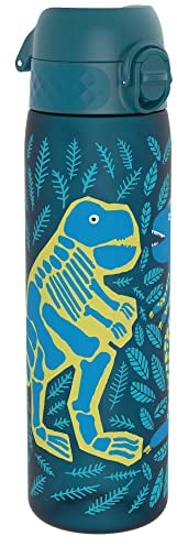 ION8 Gourde, 500ml, Anti-Fuite, Facile à Ouvrir, Verrouillage Sécurisé, Lavable en Lave-vaisselle, Sans BPA, Poignée de Transport, S'adapte aux Porte-gobelets, Facile à Nettoyer, Motif Dinosaures
