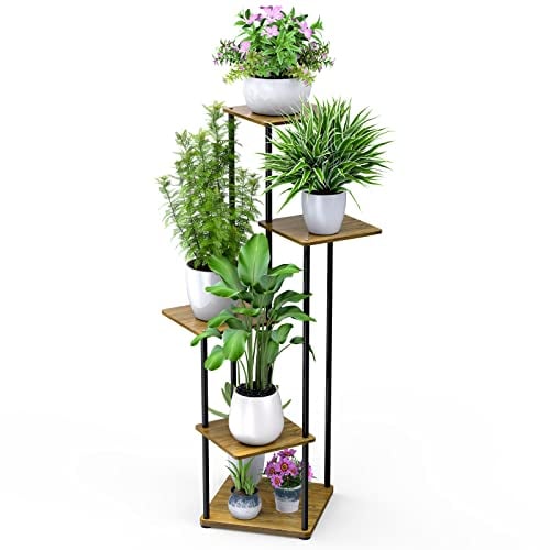 STLOVe Étagère pour plantes, 5 Niveaux Support Plantes Interieur, Support Jardinière Décoratif, Présentoir de Fleurs, Étagère pour Pots de Fleurs d'intérieur (Pot et Plante Non Inclus)
