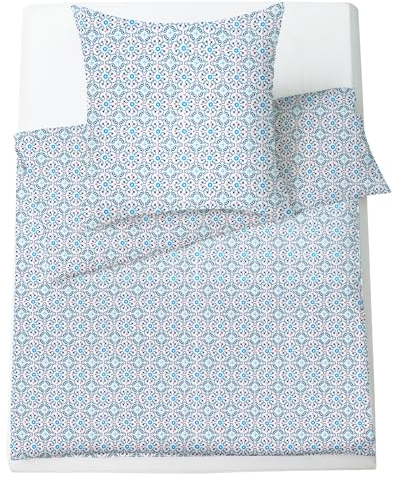 HENGWEI Blau Bettwäsche 135x200 2teilig Set Oeko-TEX Zertifiziert, Extraweiches Warm Bettwäsche-Sets für Einzelbett Hochwertiges Microfaser Bettbezug mit Kissenbezug 80x80cm, Blaupunkt-Blume