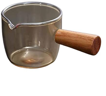 NOOFIE Tetera Cafetera Mini Lechera Tetera De Vidrio Tetera De Leche Mini Tetera De Leche Cafetera Durable Leche Café Conveniente (Color : 100ml Transparent) (100ml Brown)