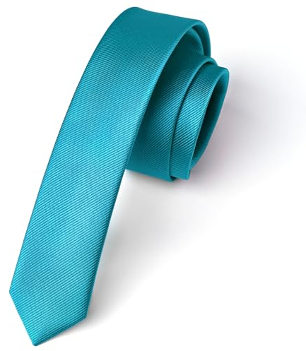 Enlision Krawatte Türkis Schmal Seide Krawatten für Herren Einfarbig Schlips Cyan Blau Hochzeit Party Krawatte 4cm Formelle Elegante Business