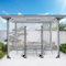 Teloni Trasparenti in PVC Pesan Teimpermeabili con Porta a Cerniera,Telone Protettivi Resistenti al Taglio,Pannelli Laterali in Telo Trasparente,per Carport,Pergola,Serre,WxH-2.3x2.2m/7.5x7.2ft