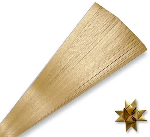 Metallic Gold Paper Strips for Weaving Projects (Single Color Packs). Paper Strips for Moravian Stars, German Stars and Froebel Stars. 50 Strips per Pack (1/2 x 14 inch)