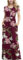 Anelune Women's 2024 Summer Casual Flutter Short Sleeve Crew Neck Smocked Elastic Waist Tiered Midi Dress with Pockets(Floral Wine red-L)