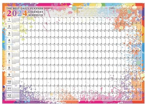 Aznever Wand-Jahresplaner | Reversibler Zeitplan-Zielplaner 2024 | Ganzjahreskalender für Schüler, Lehrer, Kollegen, Kollegen, Angestellte, 29,2 x 20,7 Zoll (offen)