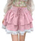 RILGOU Harajuku Pastell Kawaii Gothic Fashion Casual Hohe Taille Reißverschluss Vintage Band Trim Spitze Layered Short Rock, Pink, Mittel