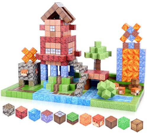 LFZXKJKJ 64Pcs Magnetic Blocks, Building Toys for Boys Girls 4-6 6-8 8-12, Early Education Sensory STEM Toys for Toddlers Kids, Education Stacking Toy Gifts for for 3+ Year Old Boys & Girls