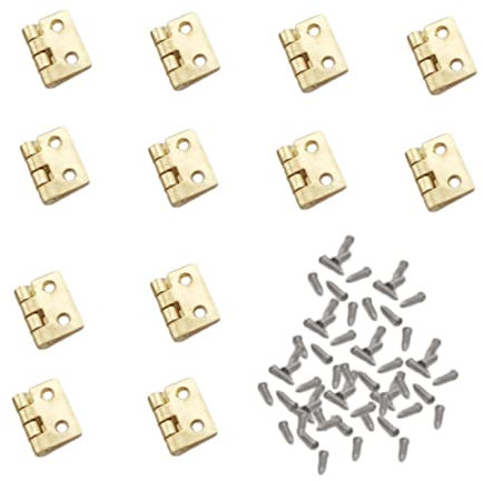 Gadpiparty 12pcs Miniature Dollhouse Hinges Set 48 Screws Alloy Material Lightweight for Mini House Decorations