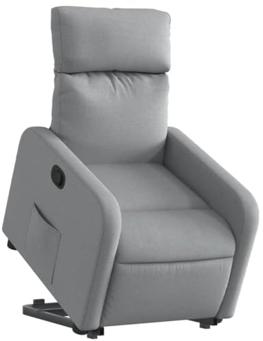 vidaXL Relaxsessel mit Aufstehhilfe Hellgrau Stoff