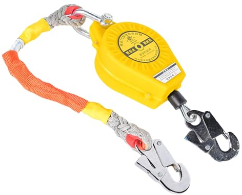Rettungsleinen-Auffanggerät, 330,7 LBS, automatisch einziehbare Rettungsleine, Stahlschutz mit doppelter Selbsthemmungsgeschwindigkeit, selbsteinziehendes Rettungsleinen-Auffanggerät, einziehbares Abs