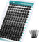 GEMERRY 200D Ciglia Finte Ciuffetti Ciuffi Ciglia D Curl 10-18mm con Bond and Seal Ciglia Pinzette Rimuovi Colla Ciglia a Grappolo Extension Ciglia (200D-0.07D-10-18mm)