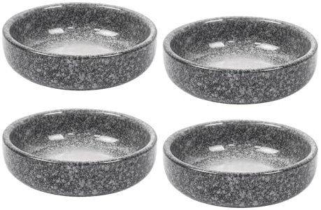 Dmnnlp Small Bowls for Dips, 9cm Ceramic Soy Sauce Dish Set of 4, for Dips, Snack, Dessert, Soy, Side Dishes, Sushi, Sdauce Dish (Grey)
