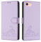 ScandiCasis iPhone 7/8/SE 2020/SE 2022 Flip Case, Cat Pattern Leather Cover with [Card Slots] [RFID] [Wallet] [Kickstand] Shockproof Case, Purple