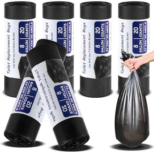 ZHYLUO Sac Poubelle Kit 120 Pièces 30L Sacs pour Toilettes Biodégradables Sac pour Toilette de Camping Noir pour Camping Voyage Maison Randonnée
