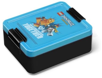 Room Copenhagen Lego Ninjago Brotdose mit Fächern - Langlebig & Spaß für Kinder, Dunkel Azur & Schwarz, Spülmaschinenfest, Perfekt für Mahlzeiten, Snacks und Reisen