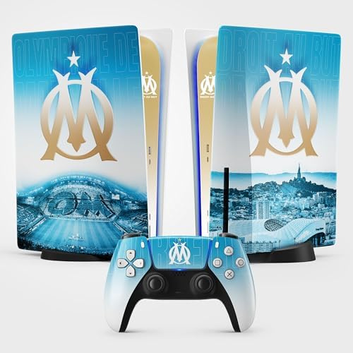 Sticker PS 5 Foot, Autocollant pour Console et Manette, Edition Standard Disque, Skin Marseille PS 5 (1 Manette)