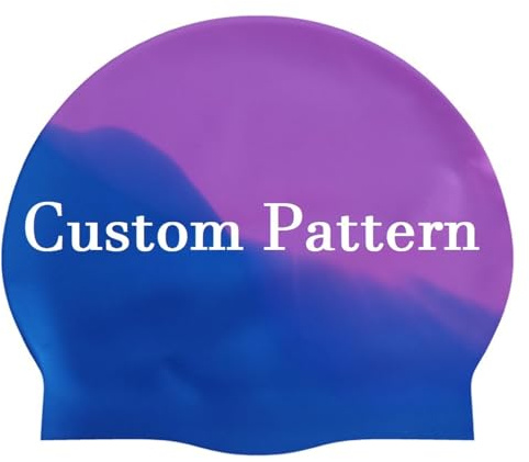 Cuffia da Nuoto con Foto Personalizzata - Colori Misti Elastica Adatta Per Capelli Lunghi E Corti Cuffia da Nuoto Impermeabile In Silicone, Cuffia da Nuoto Oversize Piscina Unisex Giovani
