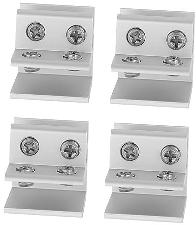 AUTSUPPL 4pcs Glass Shelf Brackets Aluminium Alloy Clamp Spring Clips Clamps Mirror Brackets Glass Fixed