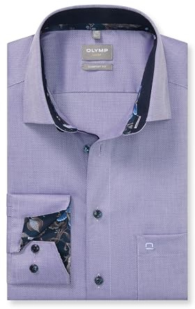 OLYMP Herren Businesshemd Regulär 104084 | Hemd, Manschette, Comfort Fit, 100%Baumwolle