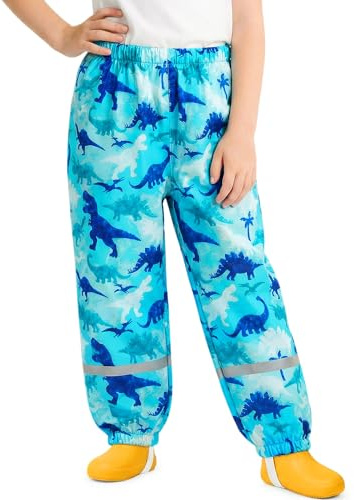 FILOWA Pantalon Impermeable Niños Pantalones de Lluvia, 3-4 años, Azul