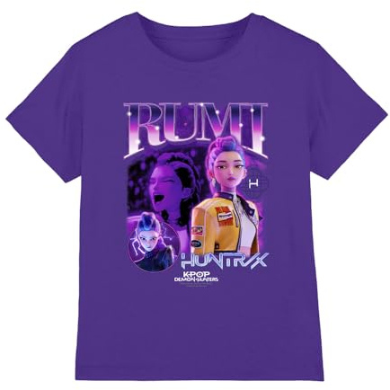 Kpop Demon Hunters Unisex Kids K-pop Demon Hunters - Huntrix Huntr/X Rumi Bootleg Kids T Shirt T-Shirt (Pack of 1)