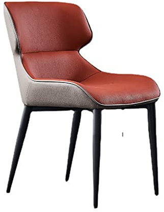 Moderne rote Esszimmerstühle aus PU-Leder mit hoher Rückenlehne, weich gepolsterter Sitz, stilvolle schwarze Beine für Küche und Wohnzimmer, bequeme und langlebige Möbel