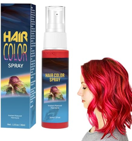Hair Colour Spray 30ml Red Hair Spray Temporary - Non-Sticky, Long-Lasting, Washable Temporary Hair Dye with Instant Styling for Christmas, Birthday Parties, Events and Cosplay Occasions