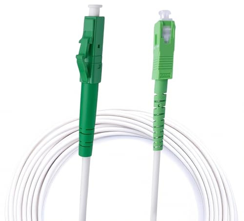 synfarin 0,5m LC/APC zu SC/UPC Singlemode Glasfaserkabel 3,0 mm - OS2 Simplex, LSZH,Weiß,Niedrige Dämpfung,FTTH Anschlusskabel für FRITZ!Box,0,5 Meter