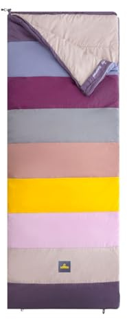NOMAD® Blazer Multicolour Schlafsack | Reißverschluss linksseitig | Baumwolle | Gefütterter Zugluftschutz | Füllung aus recyceltem Polyester