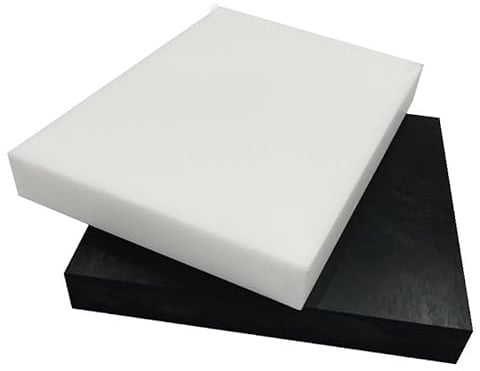Lastra Delrin Bianco o Nero POM C Spessore Da 10 a 30 mm Diverse Dimensioni (Derlin) (Ø500x250x30 mm Bianco)