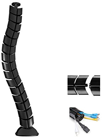 Copricavi avvolgicavi a spirale Maclean MC-768 (Nero)