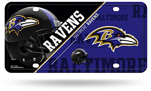 Rico Industries NFL Baltimore Ravens Unisex Baltimore Ravens Kennzeichen Metalbaltimore Ravens Nummernschild Metall, Team-Farbe, Einheitsgröße (6734548504)