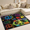 Use7 Teppich, bunt, Peace-Zeichen, Blumen, Herz, Schwarz, Textil, Mehrfarbig, 160cm x 122cm(5.3 x 4 feet)