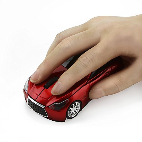 STAR-LINK Creative Car Shape Wireless Mouse Optical Ergonomic 3D Sports Bluetooth Mice 2.4G Cordless USB Gaming Mouse Small Kids Mice with Headlight for Office Computer Laptop PC Desktop Notebook Gift
