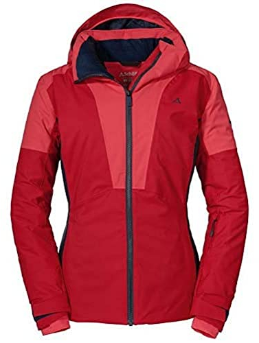 Schöffel Damen Ski Jacket Gargellen L, wind- und wasserdichte Skijacke, atmungsaktive Outdoorjacke mit verstellbarer Kapuze, toreador, 34