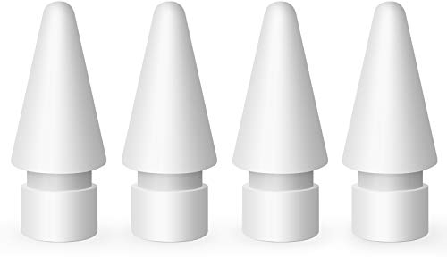 MEKO Pointes de Rechange pour Apple Pencil 1ère et 2ème Génération, Apple Pencil USB-C, Apple Pencil Pro, Lot de 4 Apple Pencil Tips (Blanc)