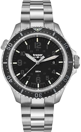 Traser Herren Analog Quarz Uhr mit Edelstahl Armband 109378