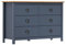 vidaXL Kiefernholz Massiv Sideboard mit 6 Schubladen Kommode Anrichte Schubladenschrank Beistellschrank Schubladenkommode Grau 125x40x80cm