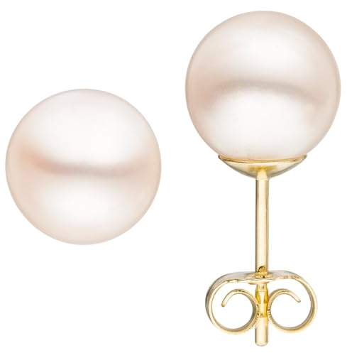 Jobo Damen-Ohrstecker aus Gold mit Perlen