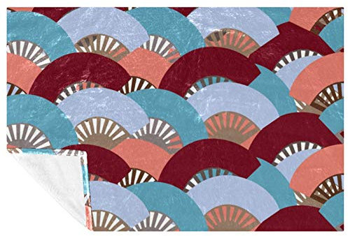 BestIdeas Colorful Spanish Fan Pattern Prints Soft Warm Cozy Blanket Throw for Bed Couch Sofa Picnic Camping Beach, 150 * 200cm