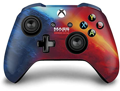 Head Case Designs Offizielle Zugelassen EA Bioware Mass Effect Logo Schlüsselkunst Legendäre Grafiken Matte Vinyl Haut Gaming Aufkleber Abziehbild Abdeckung kompatibel mit Xbox One S/X Controller
