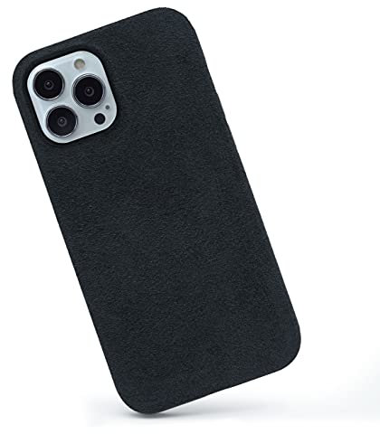 Arrivly Ultrafiber Handyhülle für iPhone 13 Pro Hülle Silikon Kratzfest iPhone 13 Pro Case Mikrofaser Flexible Cover Schwarz Schutzhülle iPhone 13 Pro