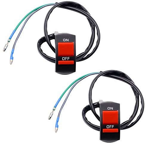 JZK 2 x 22 mm universal botón pulsador manillar de motocicleta interruptor de encendido/apagado para iluminación LED de motocicleta