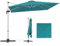 COSTWAY Ombrellone da Giardino 300 cm, Ombrellone Quadrato da Esterno con Rotazione a 360°, Inclinazione Regolabile, Base a Croce, 8 Stecche (Blu, 300 x 300 x 261 cm)